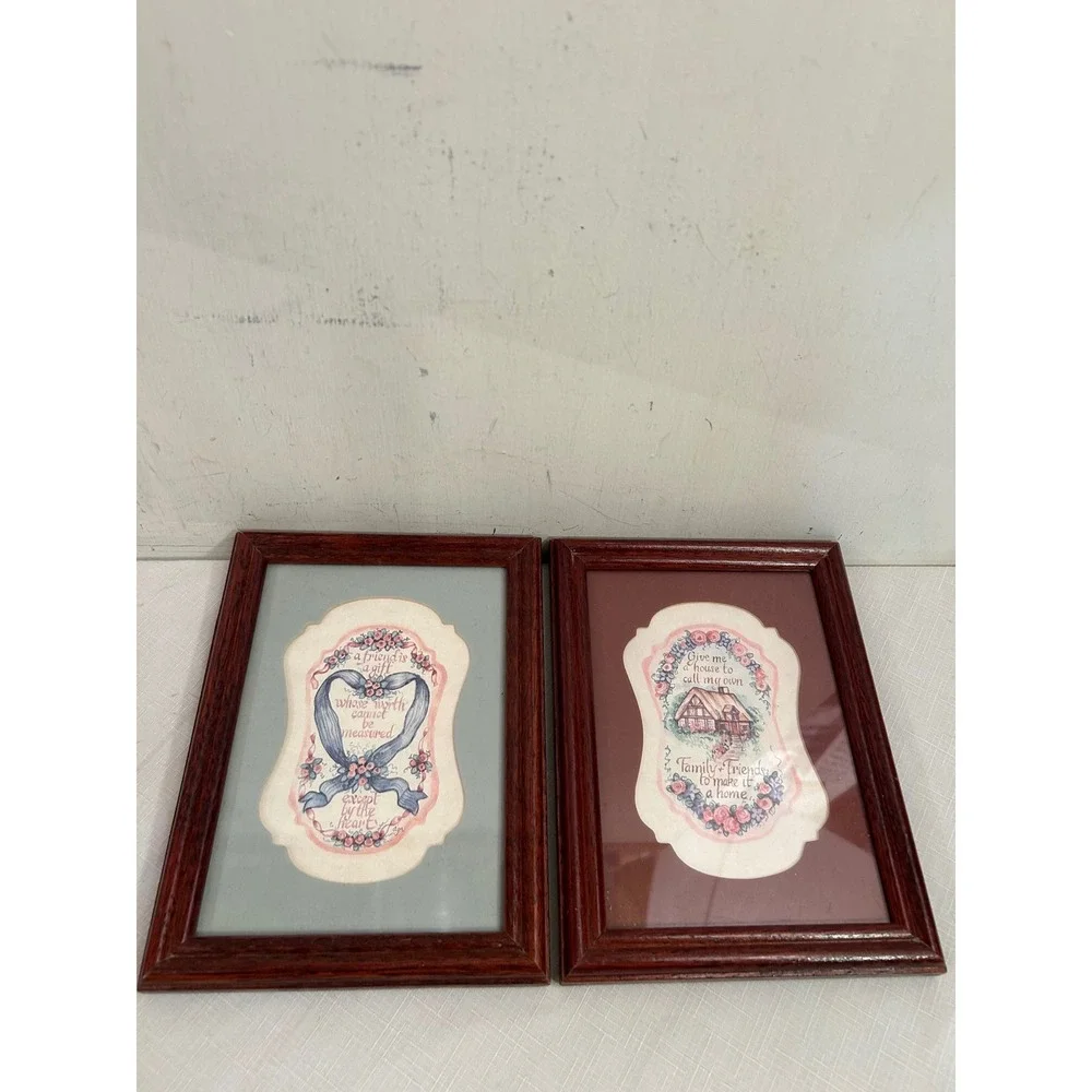 Unbranded Framed Wall Art 6x9 Brown Friendship Home Quotes Set of 2 Unisex